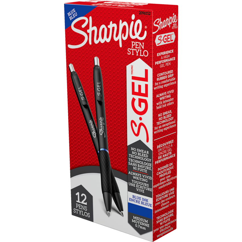 Sharpie® S-Gel® Retractable Pens 0.7 mm Blue 12/box