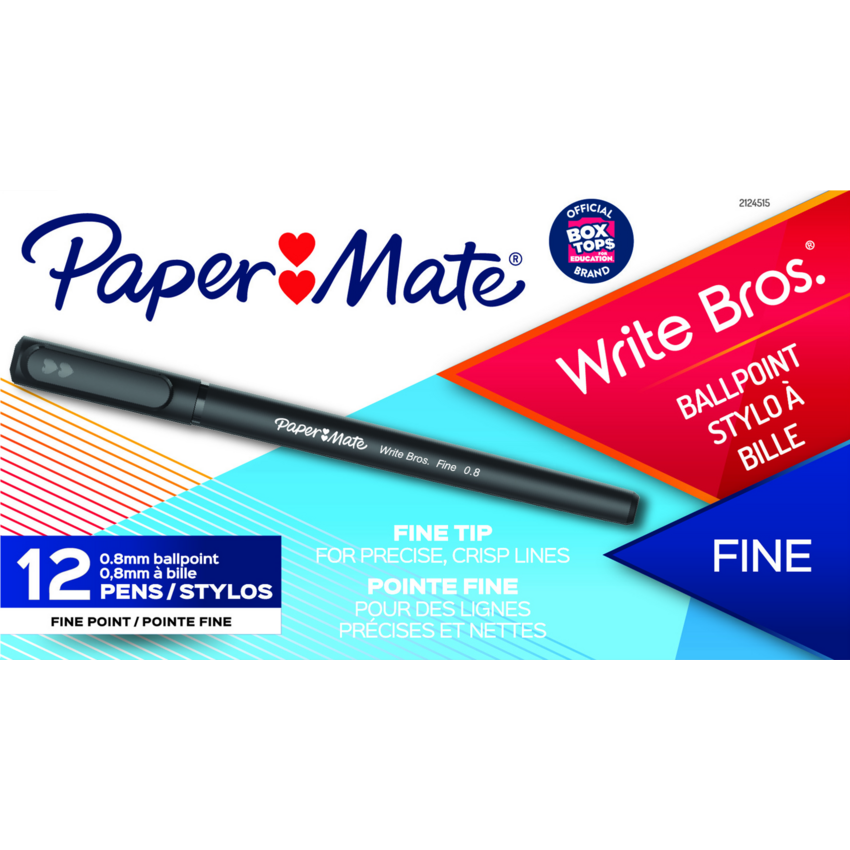 Paper Mate® Write Bros.® Stick Pens Fine Point Black 12/box