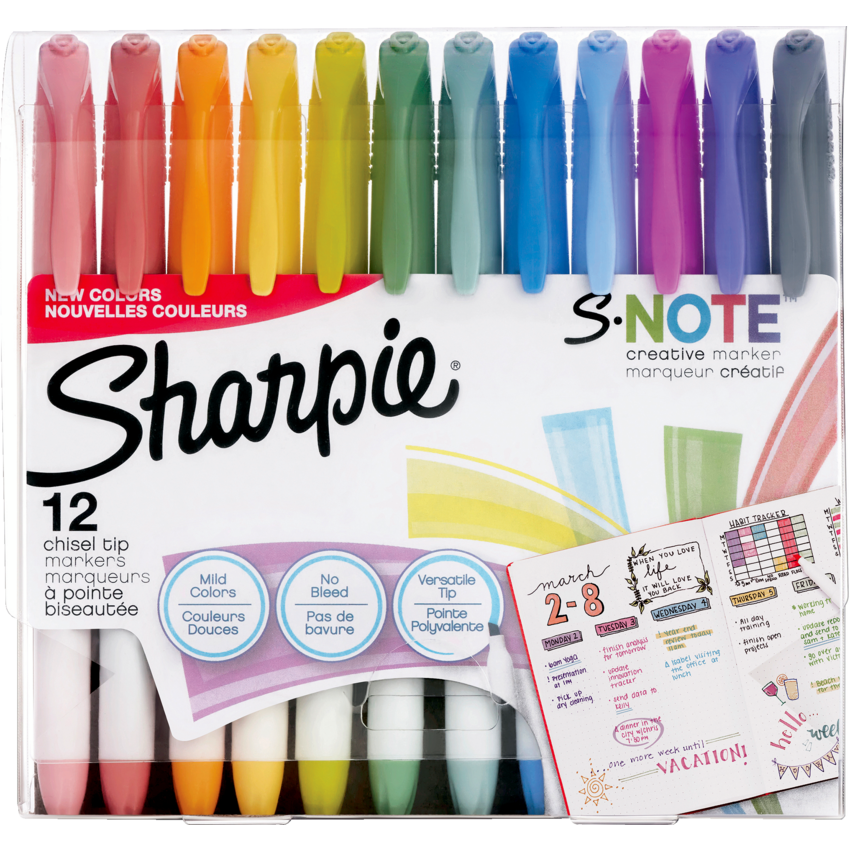 Sharpie® S-Note Creative Markers Chisel Tip Assorted Colours 12/pkg