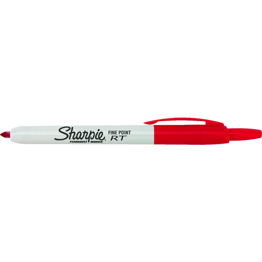 Sharpie® RT Retractable Permanent Marker Fine Tip Red 12/box