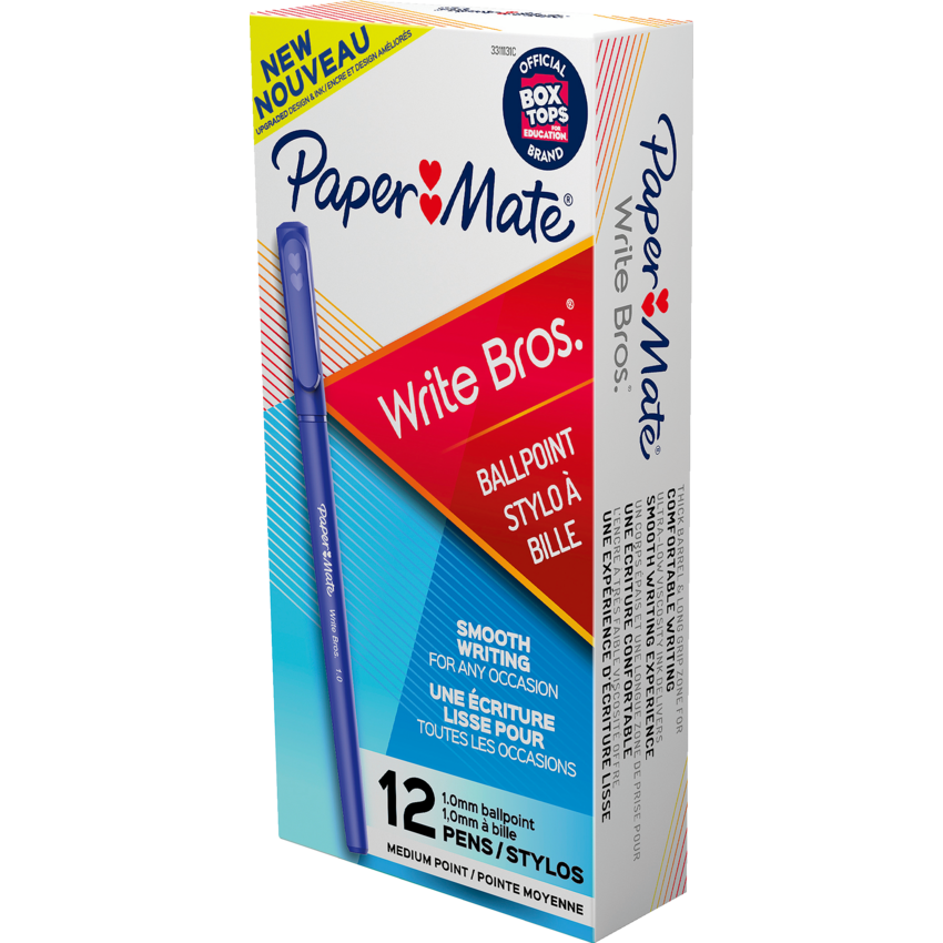 Paper Mate® Write Bros.® Stick Pens Medium Point Blue 12/box
