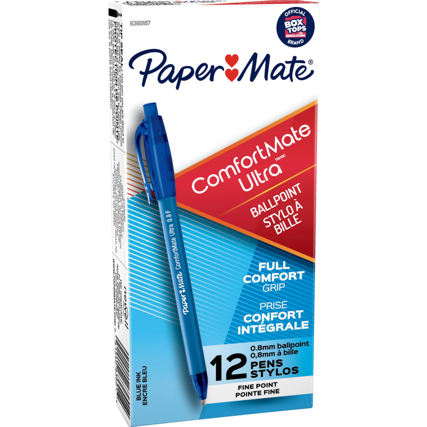 Paper Mate® ComfortMate Ultra™ Retractable Ball Point Pens Fine Point Blue 12/box