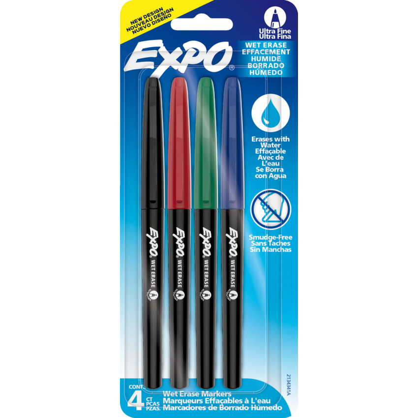 Expo® Vis-à-Vis® Marker Assorted Colours 4/pkg