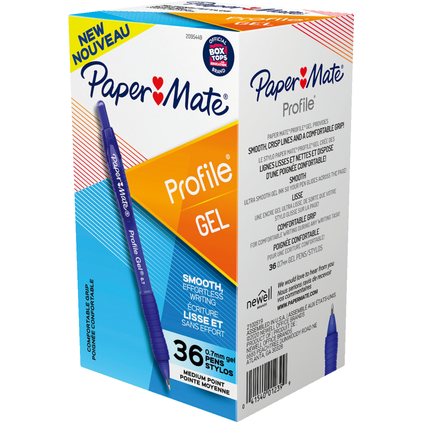 Paper Mate® Profile® Gel Retractable Pens 0.7 mm Blue 36/box
