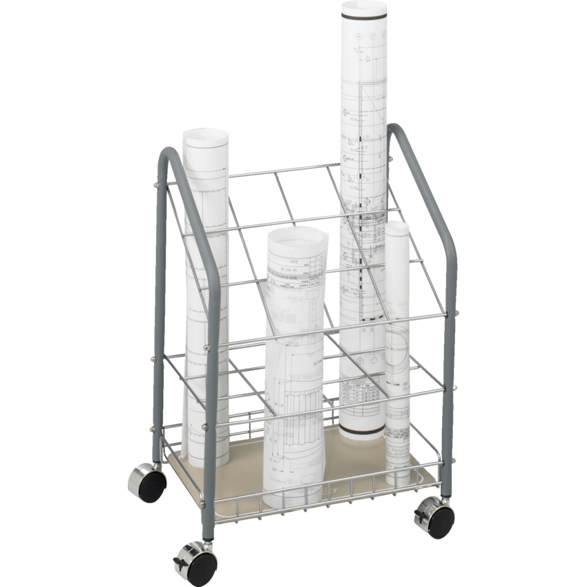 Safco® Tubular Steel Wire Roll File 12-Tube Capacity Light Grey