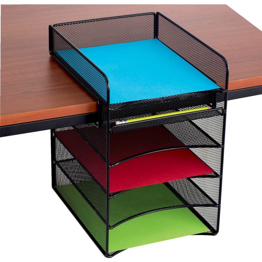 Safco® Onyx™ Hanging Desk Accessory Solid Top Horizontal 10-1/4"W x 12-3/8"D x 14-3/8"H Black