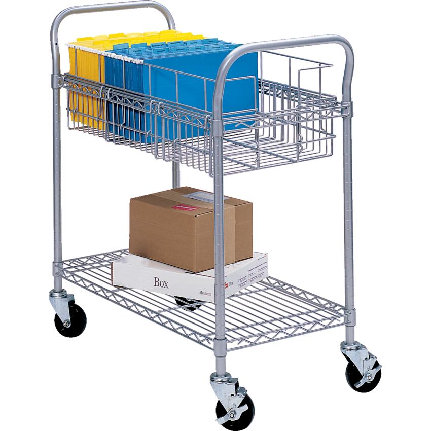 Safco® Wire Mail Cart 600 lb Capacity 18-3/4"S x 26-3/4"D x 38-1/2"H Metallic Grey