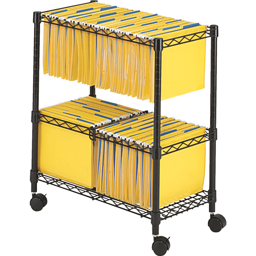 Safco® Two Tier Rolling Filing Cart 25-3/4"W x 13-7/8"D x 29-3/4"H Black