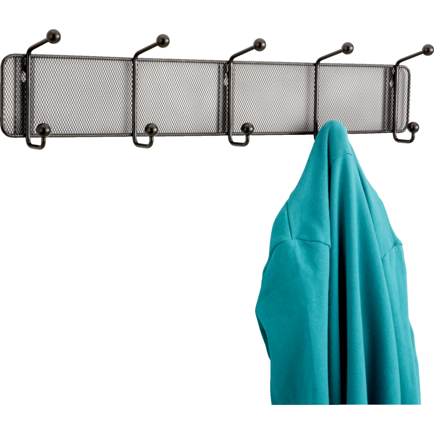 Safco® Onyx™ Mesh Wall Rack Coat Hook Black