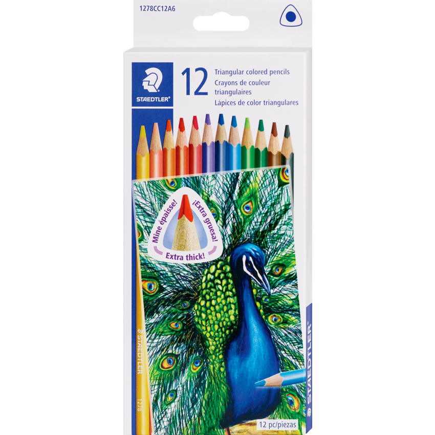 Staedtler® Triangular Coloured Pencils Assorted Colours 12/pkg