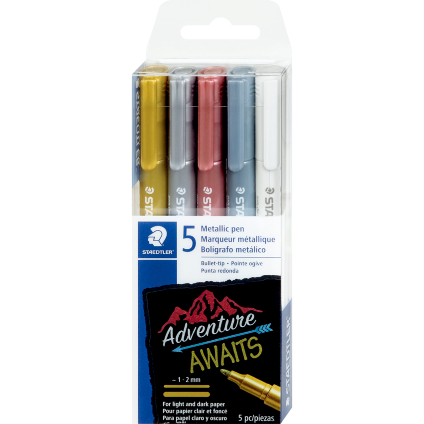 Staedtler® Metallic Markers Bullet tip Assorted Colours 5/pkg