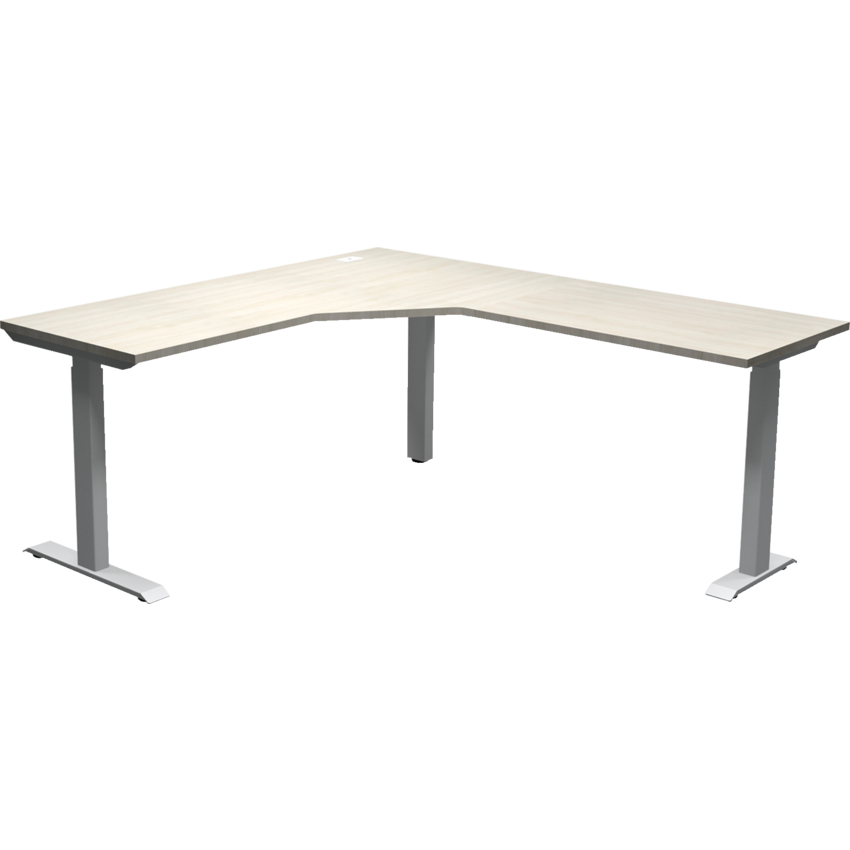 HDL® Athena Sit-To-Stand Height Adjustable Corner Desk 71"W x 65"D x 28-1/2" x 46-1/2"H Winter Wood Finish