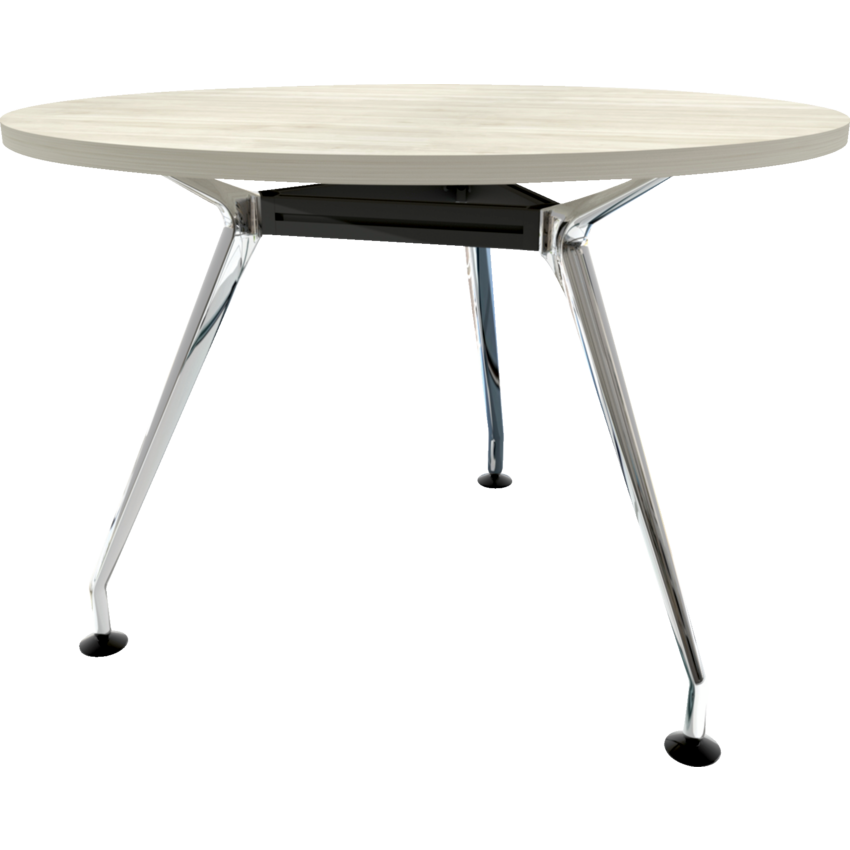 HDL® Innovations Upscale Meeting Table Round Top 4 people Winter Wood/Chrome
