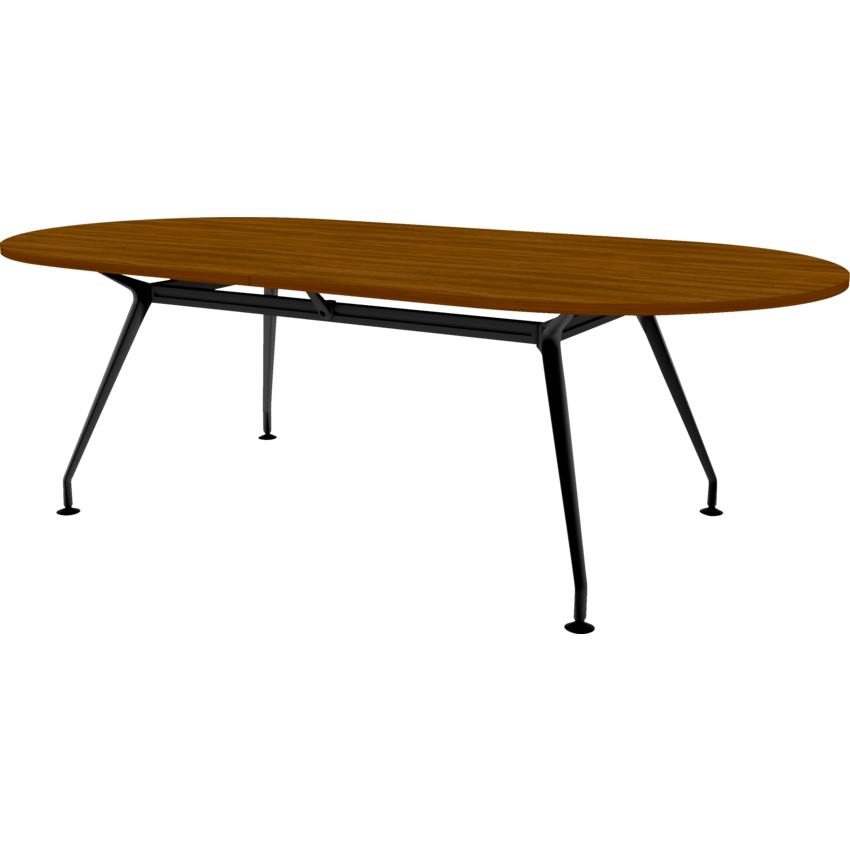 HDL® Innovations Upscale Meeting Table Racetrack 8 people Black Walnut/Black