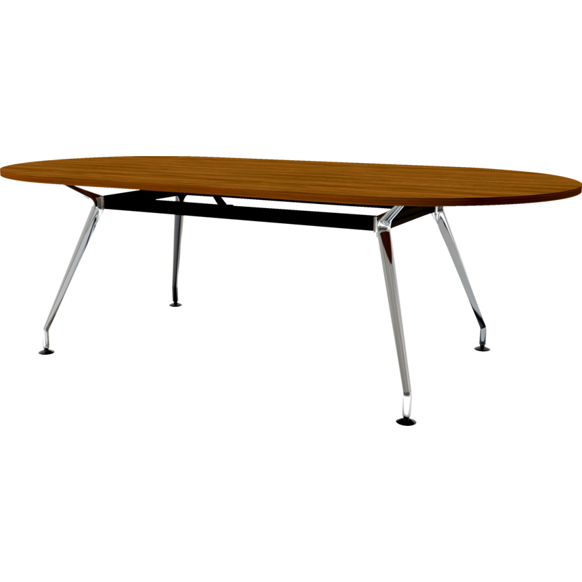 HDL® Innovations Upscale Meeting Table Racetrack 8 people Black Walnut/Chrome