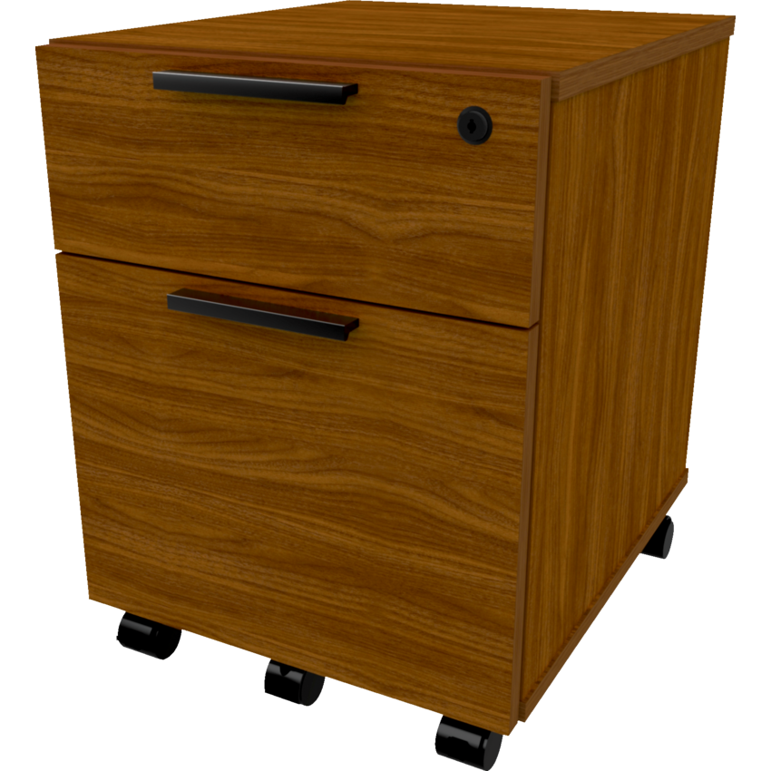 HDL® Levels Series Laminate Mobile File Pedestal Box/File Black Walnut Finish
