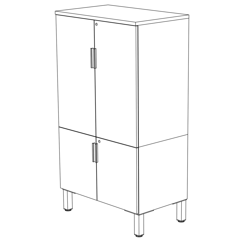 HDL® Levels Series Tiered Workstations Cabinet Storage Grey Dusk