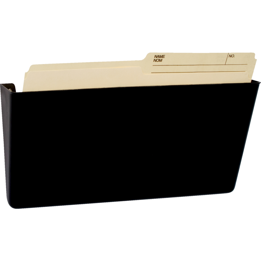 Storex® Snap and Stack Unbreakable Wall Pocket Letter Black
