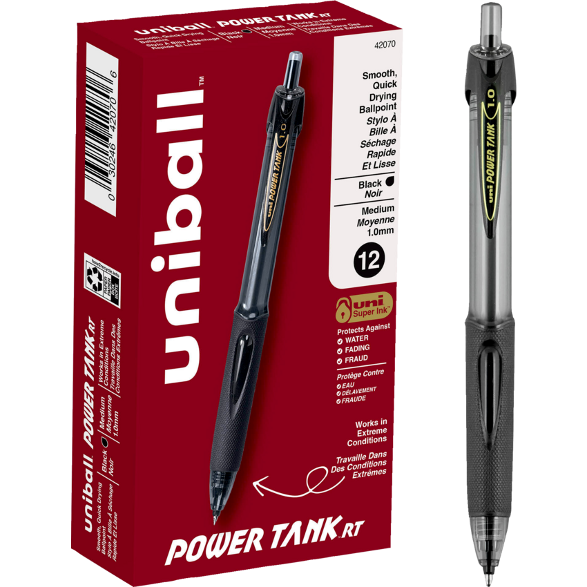 Uni-ball® Power Tank™ Retractable Ball Point Pen Bold Point Black