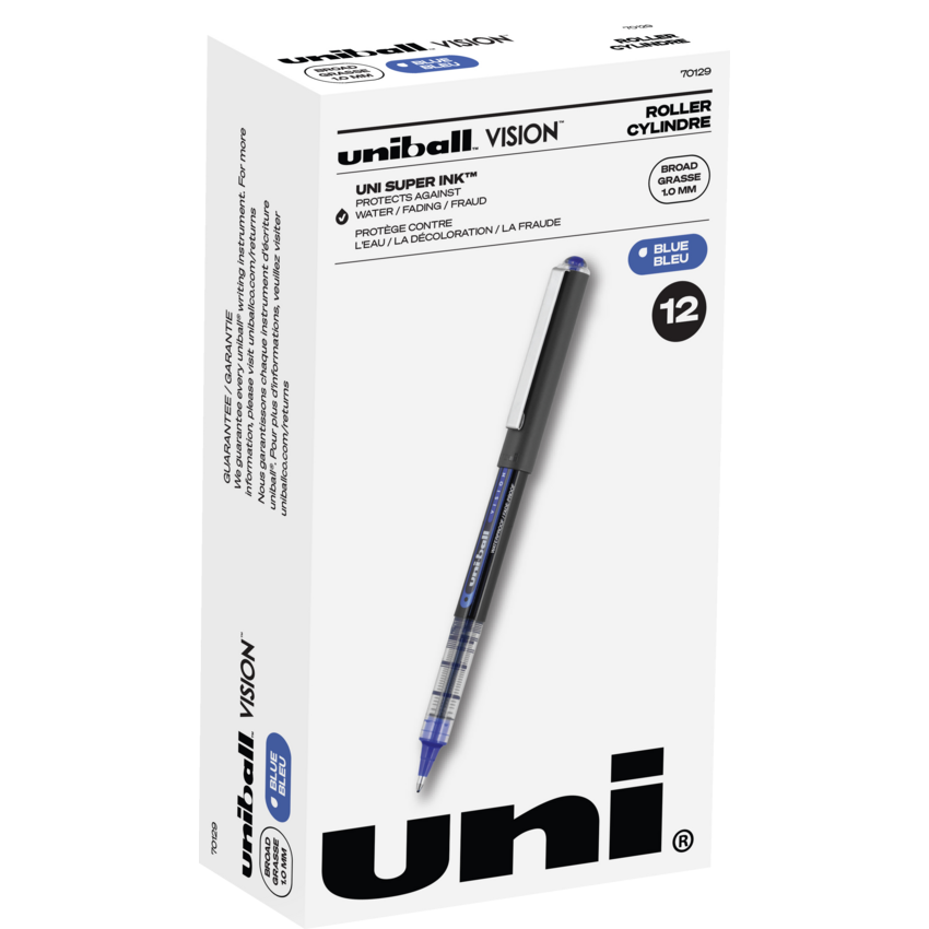 uni-ball® Vision™ Roller Pens 1.0 mm Blue 12/box