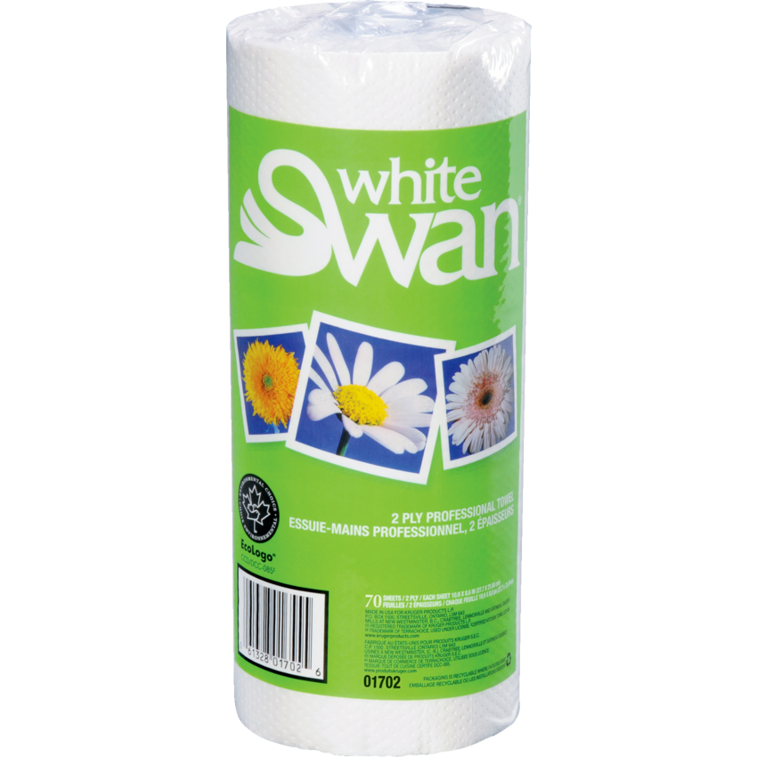 White Swan® Paper Towels White 70 sheets per roll 30 rolls/cse