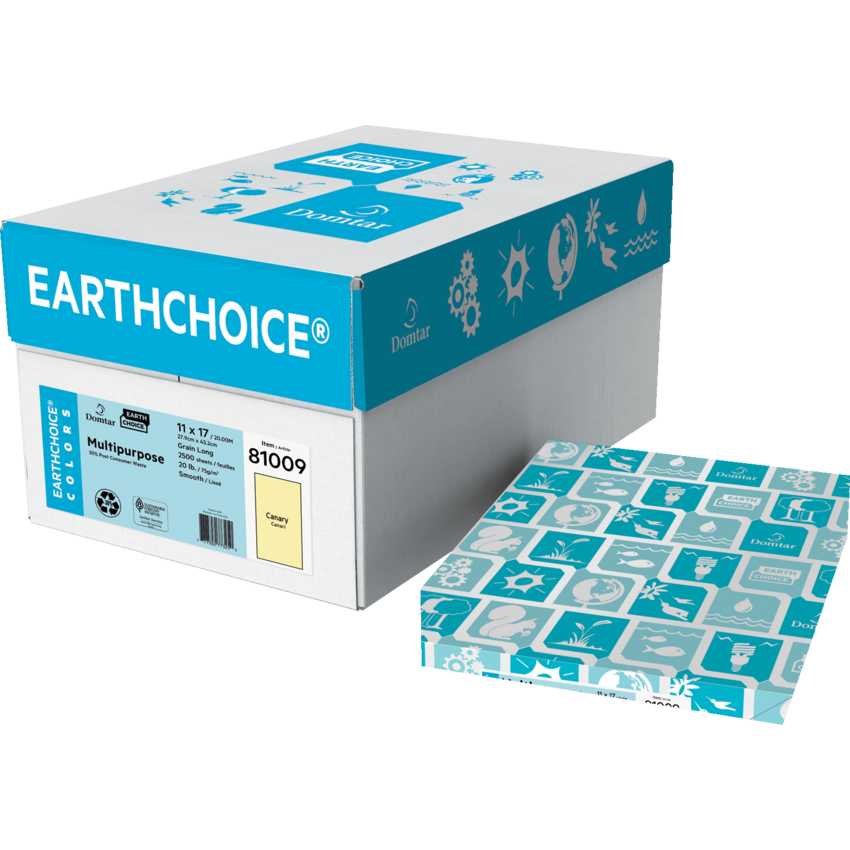 Domtar EarthChoice® Colors Multipurpose Coloured Paper 11" x 17" Canary 500/pkg