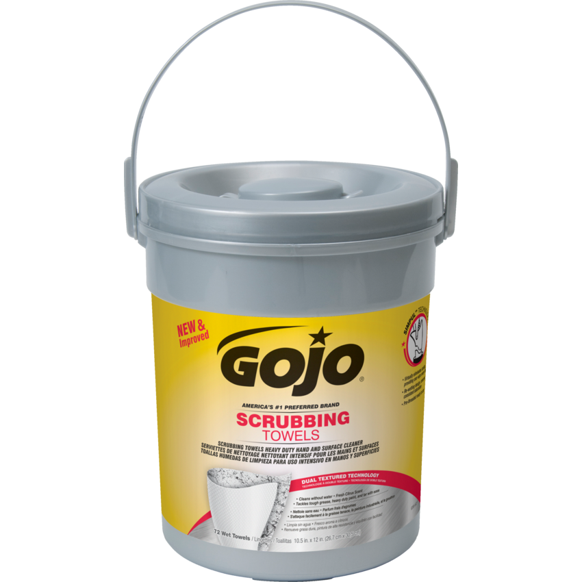 GOJO Heavy Duty Scrubbing Hand Wipes 72 sheets/tub