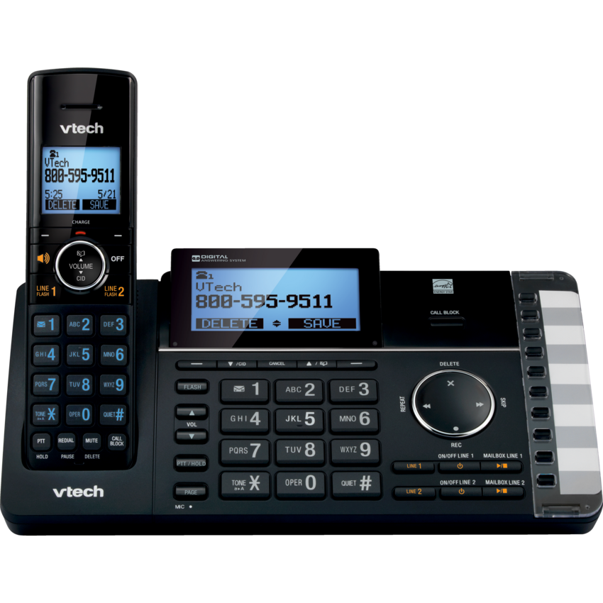 VTech DS6251-2 2 Handset 2-Line Answering System with Smart Call Blocker Silver/Black