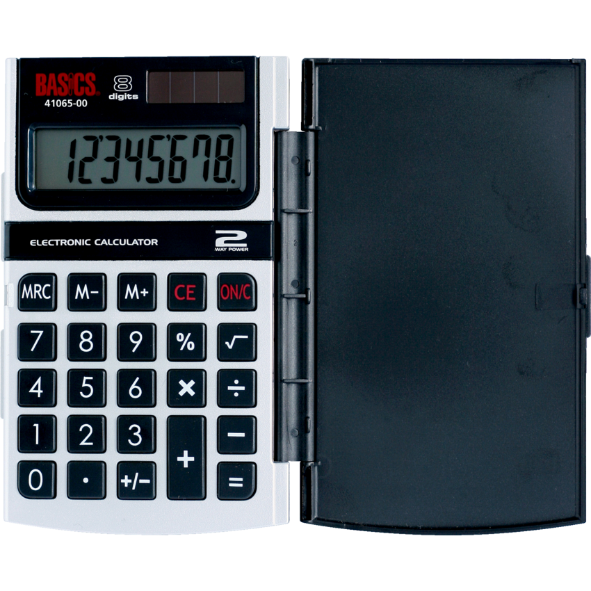 Basics® 8-Digit Hard Case Hand Held Calculator