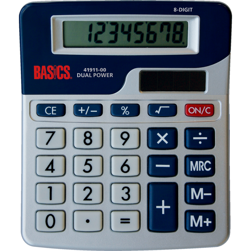 Basics® 8-Digit Dual Power Desktop Calculator