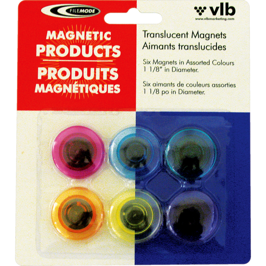 VLB FileMode Translucent Magnets Assorted 6/pkg