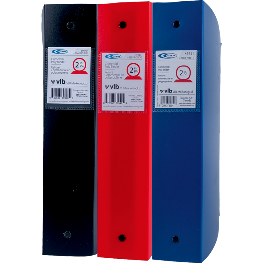 VLB FileMode Poly Round Ring Binder 2" Blue