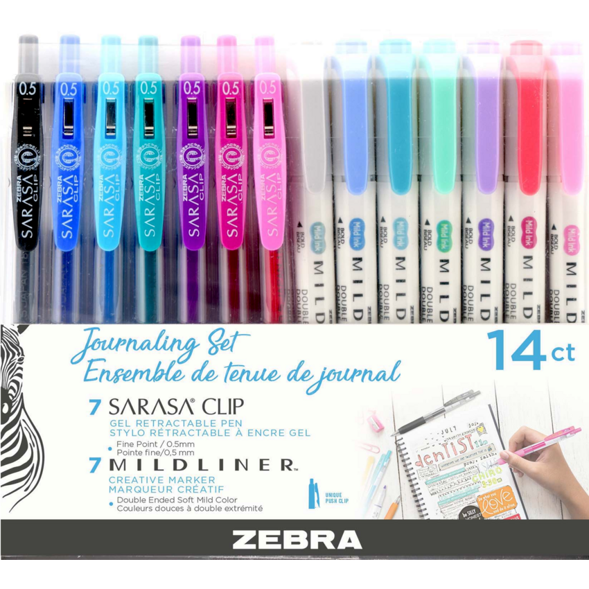 Zebra Mildliner™ and Sarasa® Clip Journaling Set Assorted Colours 14/pkg