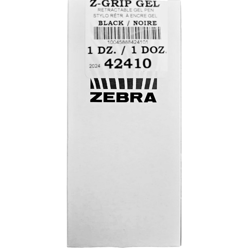 Zebra Z-Grip™ Retractable Gel Pens 0.7 mm Black 12/box