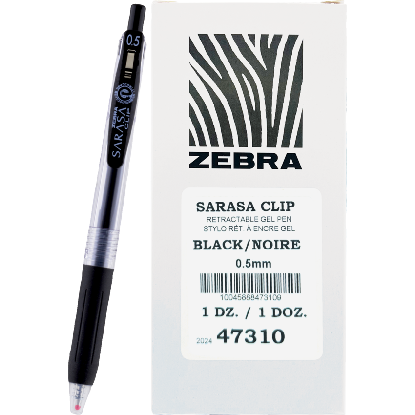 Zebra Sarasa™ Clip Retractable Gel Pen 0.5 mm Black