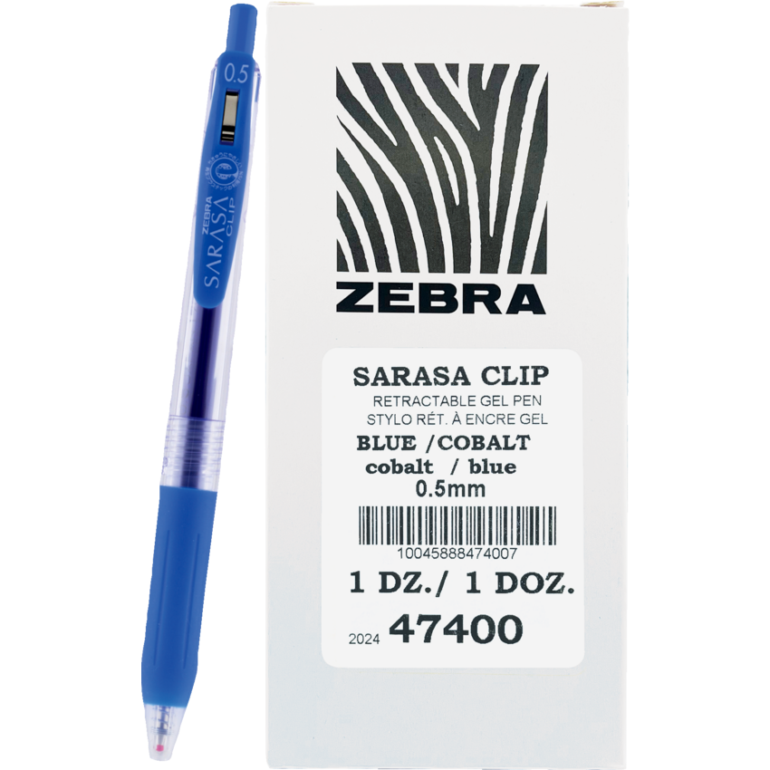 Zebra Sarasa™ Clip Retractable Gel Pen 0.5 mm Cobalt Blue