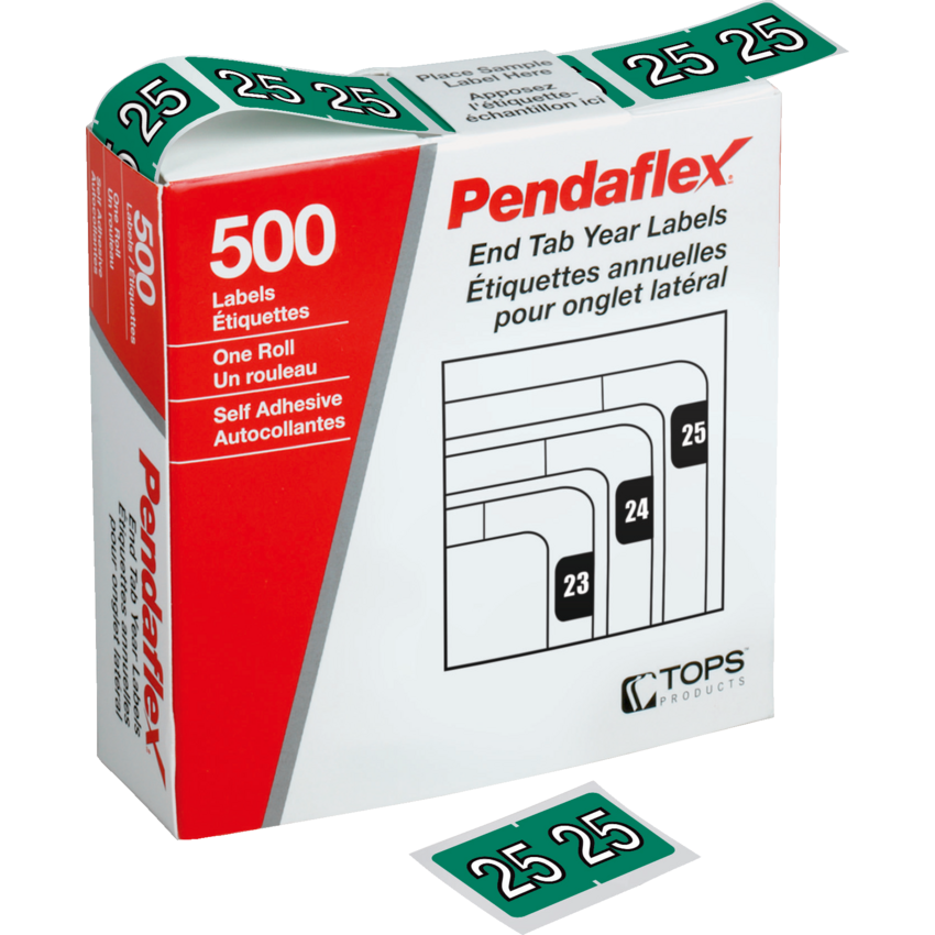 Pendaflex® Labels Year 2025 Dark Green 500/box