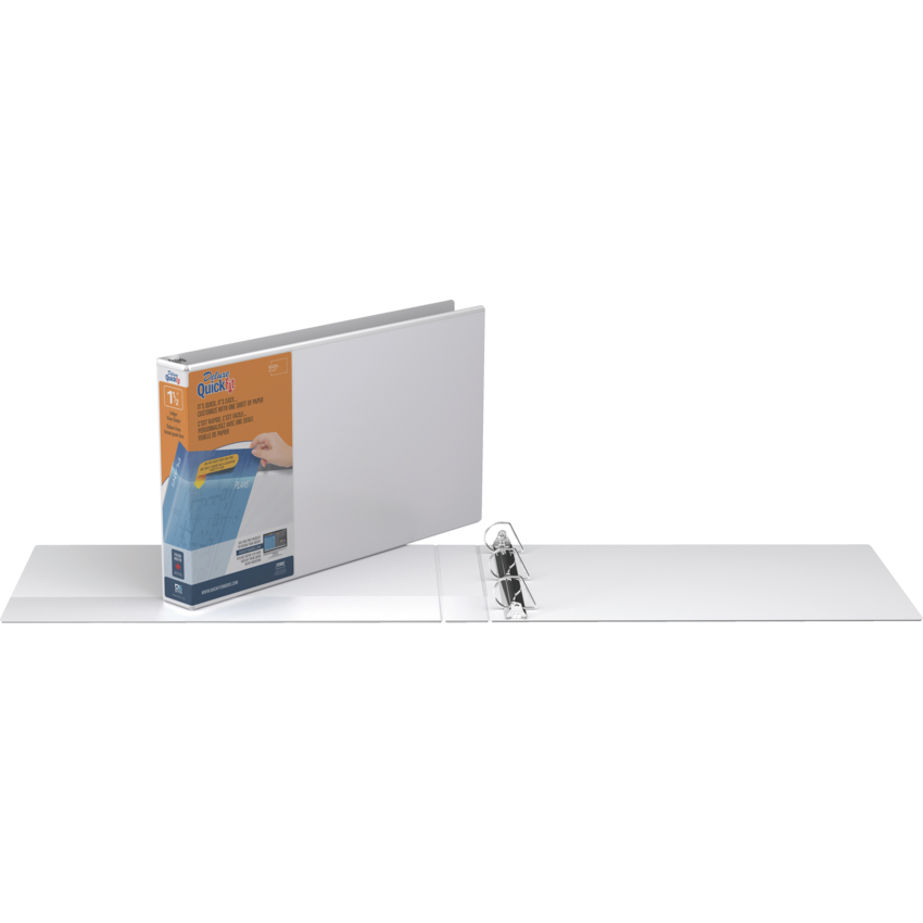 Davis Group Deluxe QuickFit® Heavy Duty Spreadsheet View D-Ring Binders 1-1/2" White