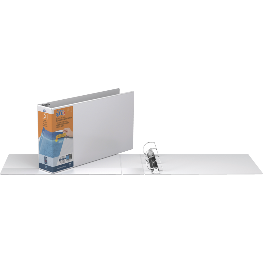 Davis Group Deluxe QuickFit® Heavy Duty Spreadsheet View D-Ring Binders 3", White