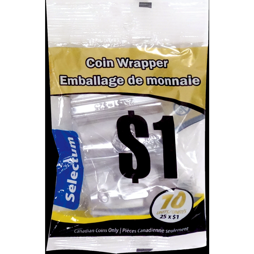 Selectum Plastic Coin Wrappers $1 10/pkg