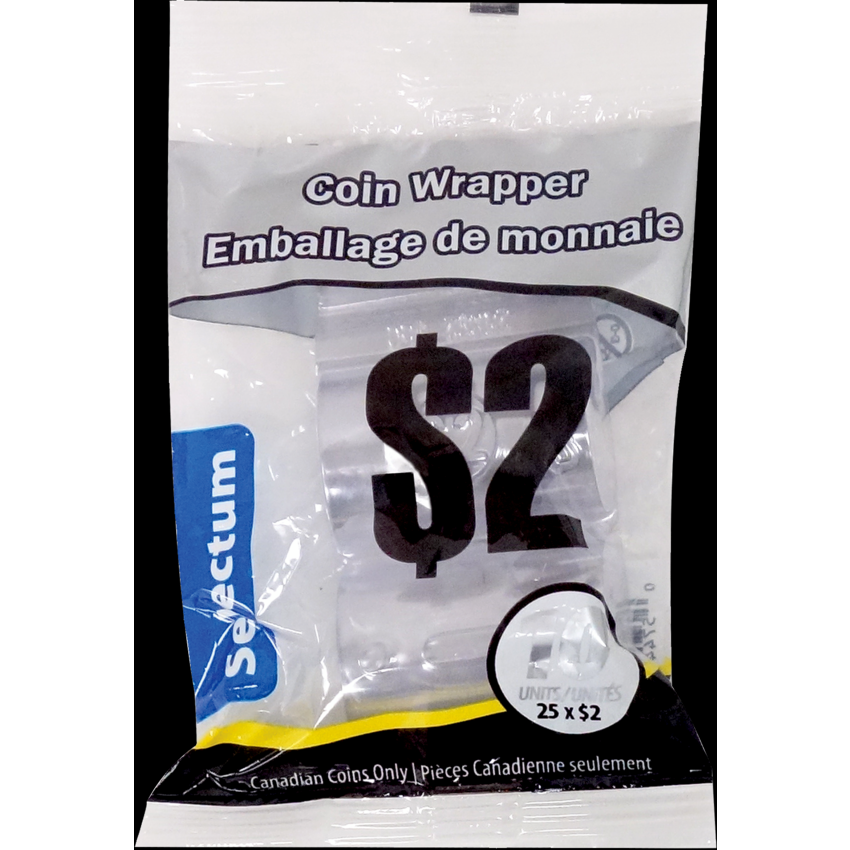 Selectum Plastic Coin Wrappers $2 10/pkg